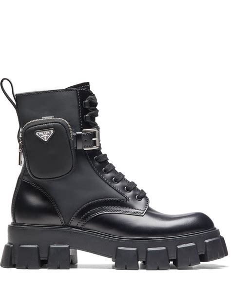 prada boots pockets|Prada ankle pouch combat boots.